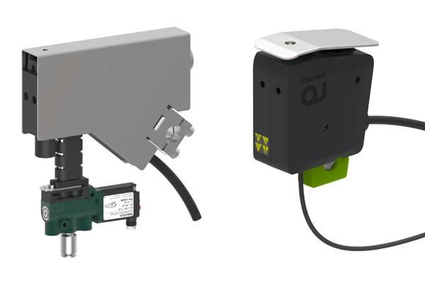 Le coperture bottom-up per pistole Robatech impediscono che l'adesivo che gocciola ostruisca l'ugello di applicazione.