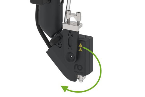 For easier installation in the machine, the head holder on the Twist application head can be rotated step by step. 