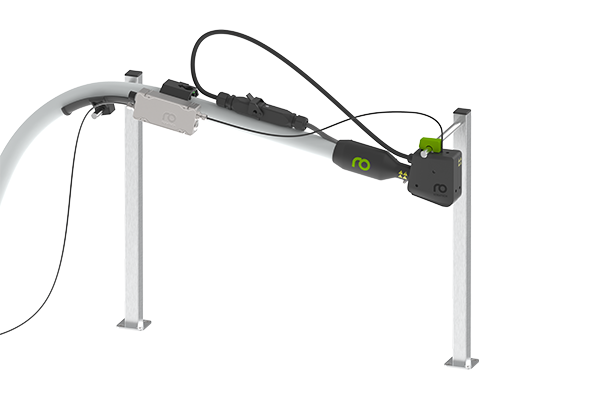 Volta hot melt jetting head with CoolTouch insulation and green touch protection on the bracket