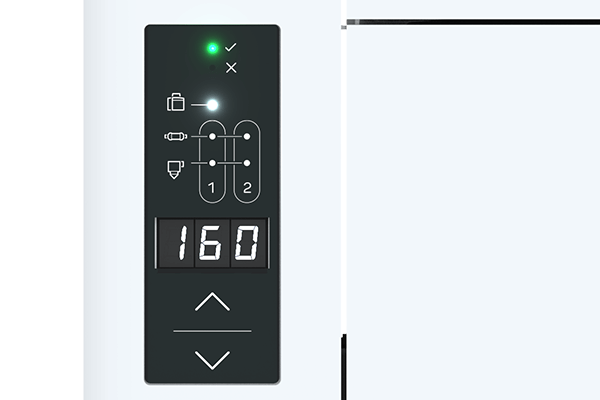 Intuitive control panel on the Easy hot melt equipment