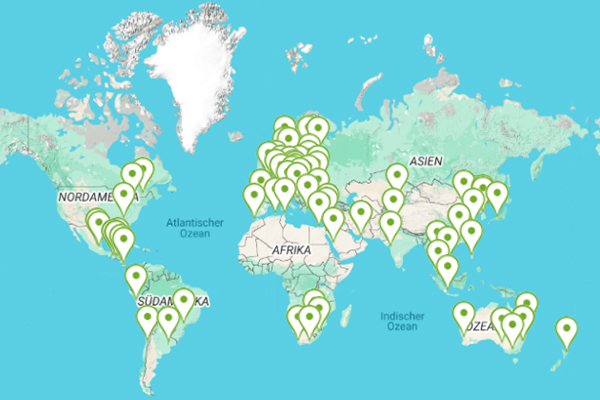 World map with Robatech locations