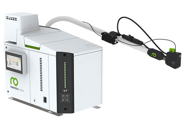 Heissleimauftragssystem bestehend aus dem Schmelzgerät Vision, dem Performa-Heizschlauch und dem elektrischen Spritzkopf Volta